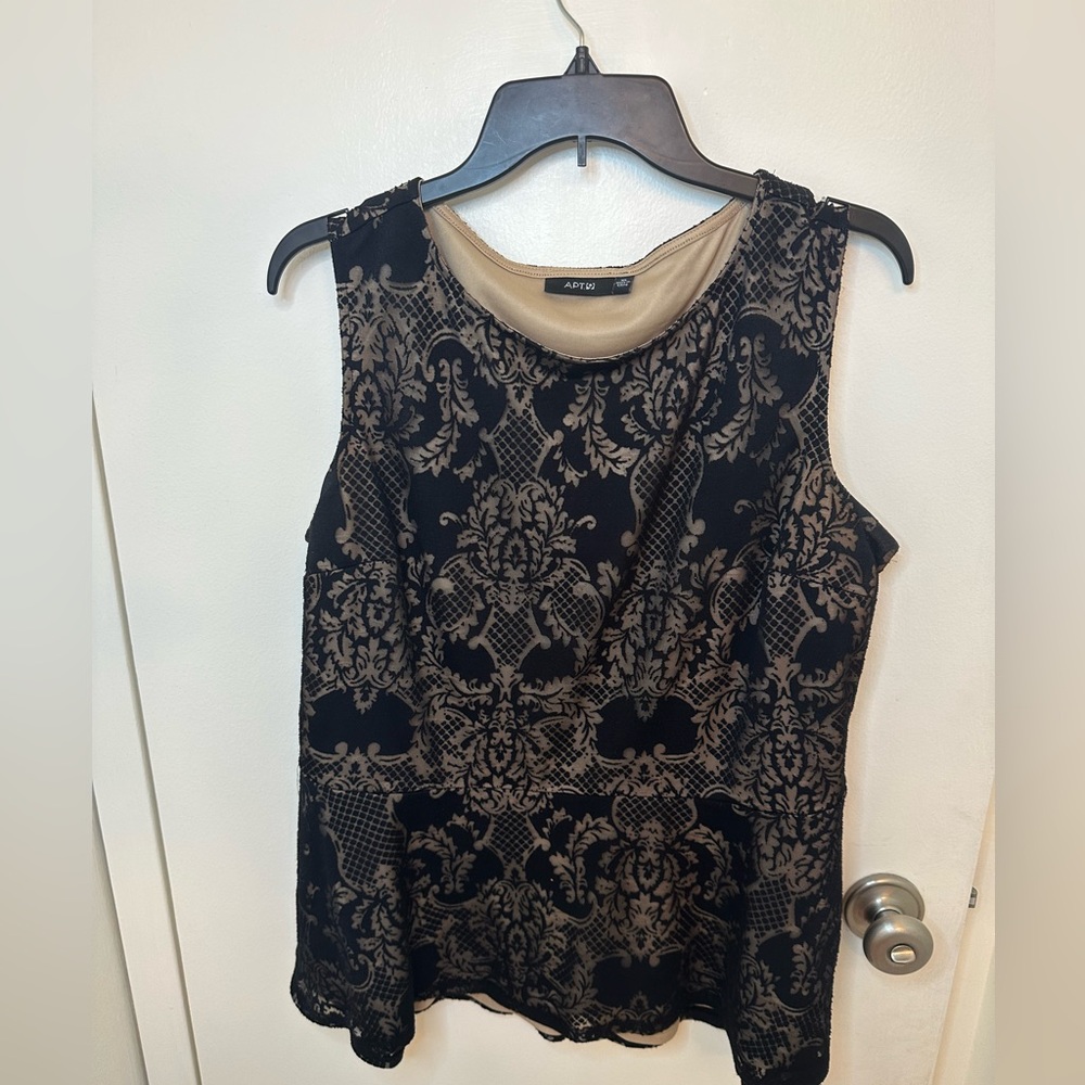 Apt 9 Peplum tank with burnout detail
